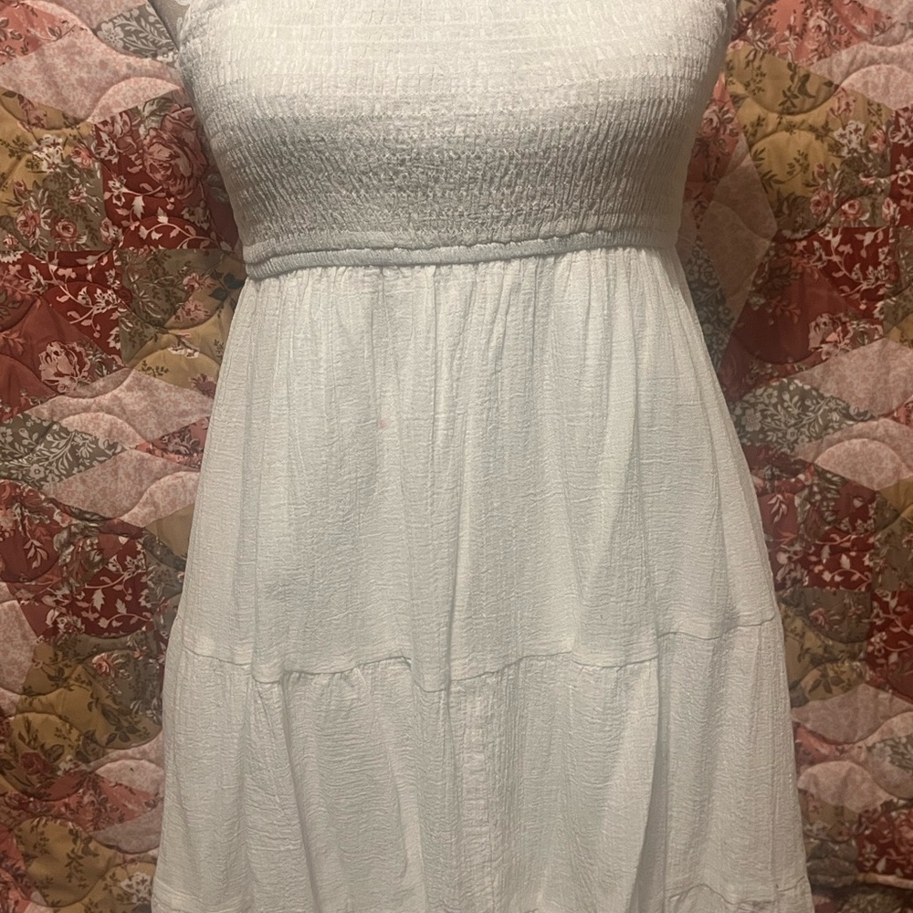 Elegant White Smocked Dress